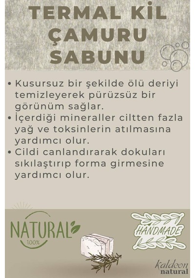 Termal Kil Sabunu El Yapımı Doğal 120 G