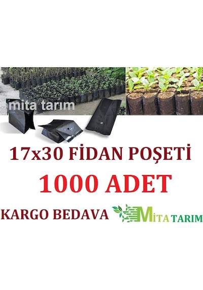 Fidan Poşeti, 1000 Adet, 17X30 Fide Fidan Poşeti, Fidan Torbası