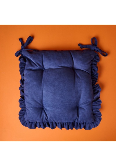 Soft Maia Sandalye Minderi - Lacivert / Beyaz - 40x40 Cm Renkli