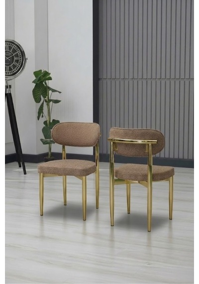 Polo Sandalye Gold Ayak 4 Adet Açık Kahve Açık Kahve