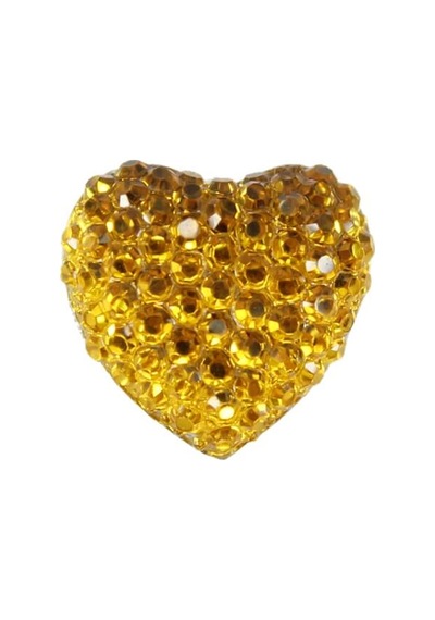 Polyester Kalp Fiyonk, 1,3 Cm - 25 Adet - Altın 1+