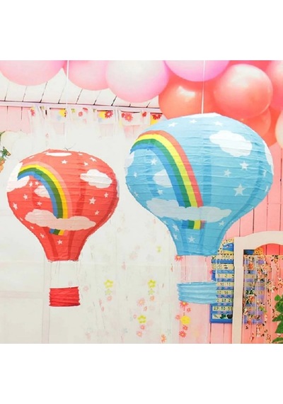Dekoratif Renkli Kağıt Dilek Feneri Balonu Renkli Uçan Balon Çok Renkli