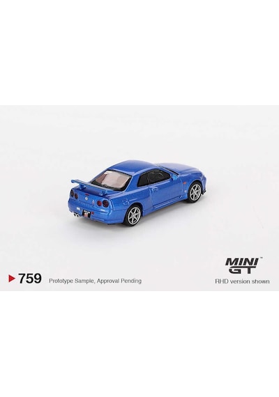 Mini Gt 1/64 Nissan Skyline Gt-r R34 V-spec Bayside Blue