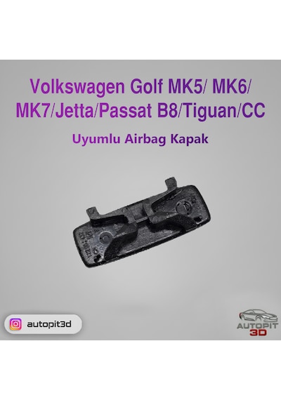 Volkswagen Golf Mk5/ Mk6/mk7/jetta/passat B8/tiguan/cc Uyumlu Airbag Kapak Siyah