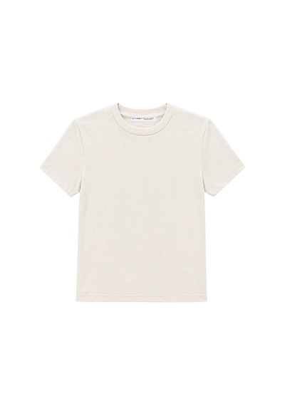 Mixray 2100 Kadın Slim Fit Bisiklet Yaka Soft Basic T-shirt Taş