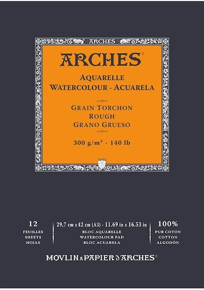 Arches Sulu Boya Blok Defter Rough 300G 12 Yaprak 29.7X42.0
