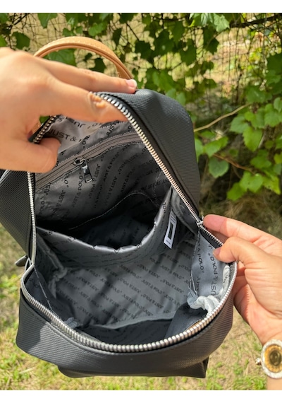 Just Polo Kadın Günlük Kullanıma Uygun Ayarlanabilir Askılı Lüks Sırt Çantası Siyah - Taba