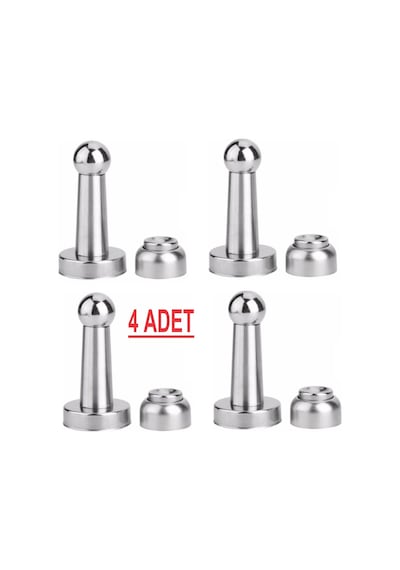 4 Adet 8 Cm Güçlü Mıknatıslı Kapı Tamponu Saten, Kapı Stoperi -9073322579180
