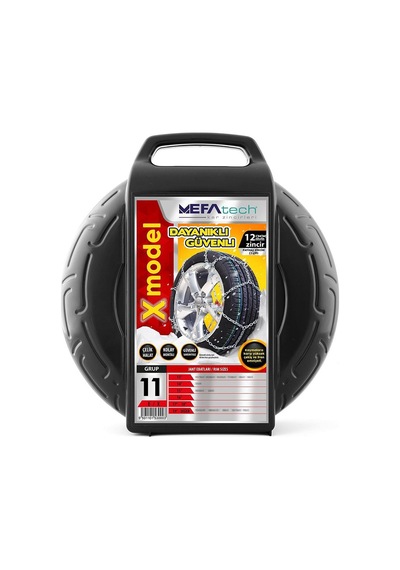 Mefatech X Model Oto Araba Anti Patinaj Takmatik Kar Zinciri 12mm No:11 1