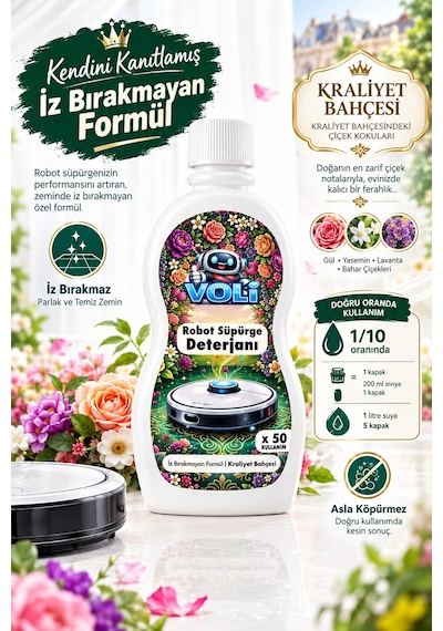 Çiçek Kokulu 5 Adet Toplu Avantaj Paket Robot Süpürge Deterjanı Yüzey Temizleme Mop Solüsyonu 5x500 Ml 2'li Set