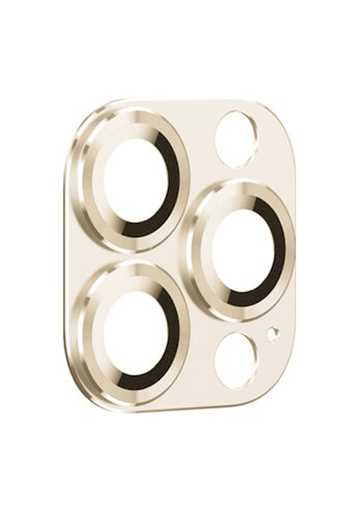 Apple Uyumlu iPhone 13 Pro / 13 Pro Max Metalik Seri Kamera Lens Koruyucu Gold Gold