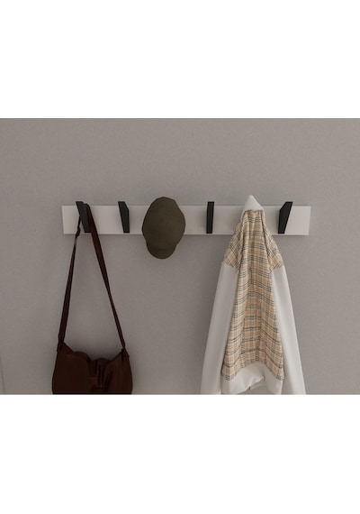 Hepsi3boyutlu Modern Duvar & Kapı Kanca Askılık - 6 Adet Siyah Kanca Askılık - Model No : 5 Siyah