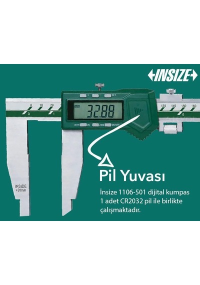 İnsize 1106-501 Tek Çene Dijital Kumpas 0-500mm