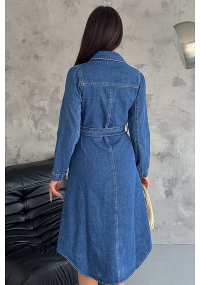 Noa & Noa Kadın Kuşaklı Düğmeli Denim Elbise Yapılandırılmış & Şehirli Stil Mavi Noa & Noa Kadın Kuşaklı Düğmeli Denim Elbise Yapılandırılmış & Şehirli Stil Mavi