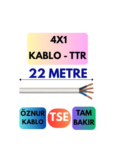 Öznur 4x1 Ttr Kablo Metre Seçenekli Beyaz - 22 Metre