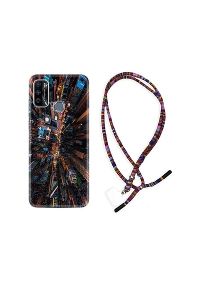 Infinix Hot 9 Play Kılıf Rasta Boyun Askılı City 1341
