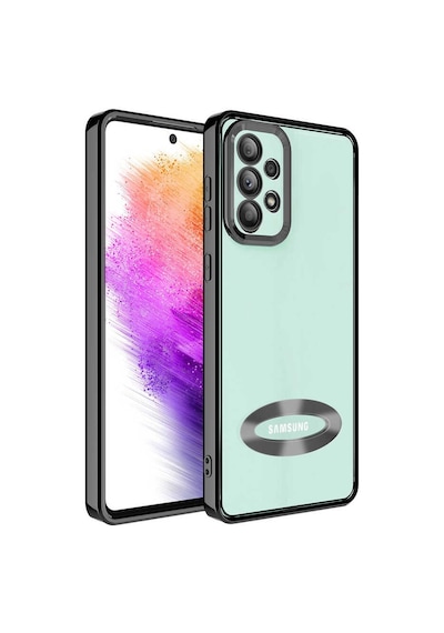 Zore Galaxy Uyumlu A33 5g Kılıf Kamera Korumalı Logo Gösteren Omega Kapak - Siyah Siyah