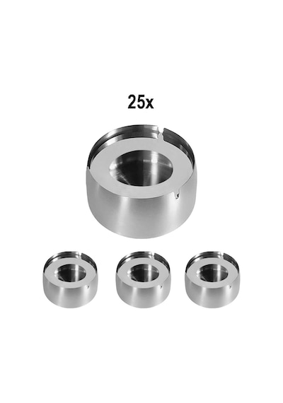 25 Adet Çelik 7 Cm Kafe Restaurant Lokanta Yuvarlak Kül Tablası Küllük Cin956-25