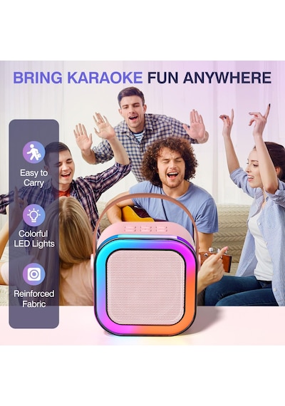 Mini Taşınabilir Bluetooth Karaoke Hoparlör Kablosuz Mikrofon Ses Bombası