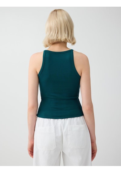 Jimmy Key Koyu Yeşil Dar Kesim Kolsuz Halter Yaka Basic Örme Atlet 6sw017829320