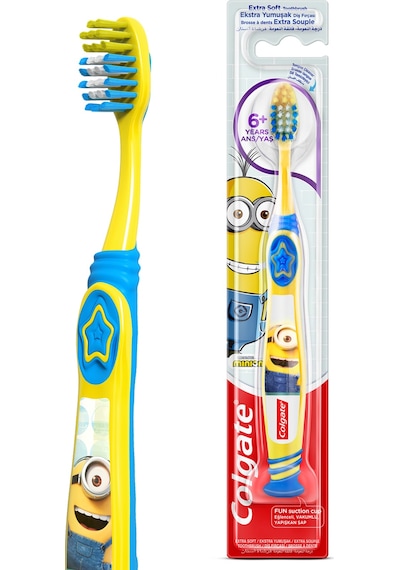 Colgate Minions 6+Yaş Vakumlu Yapışkan Sap Ekstra Yumuşak Çocuk Diş Fırçası