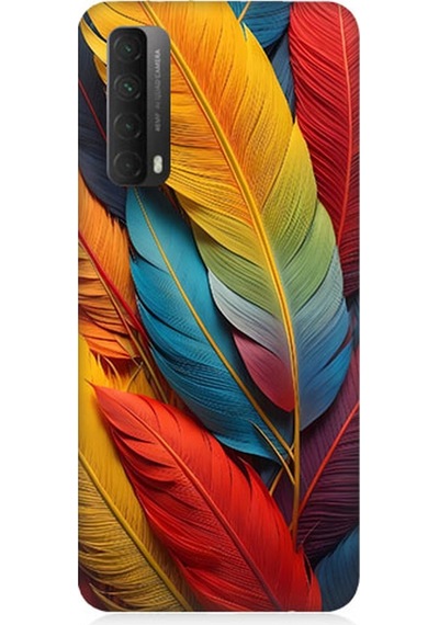 Huawei P Smart 2021 Uyumlu Silikon Kılıf Pastel Renkli Tüyler