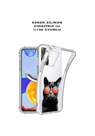 Samsung Galaxy S20 Fe Uyumlu Kedi 3 Baskılı Şeffaf Köşe Korumalı Antişok Kılıf