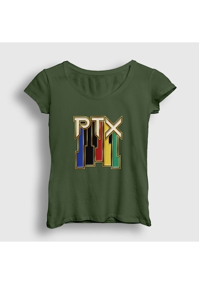 Presmono Kadın Vintage Pentatonix T-shirt Haki