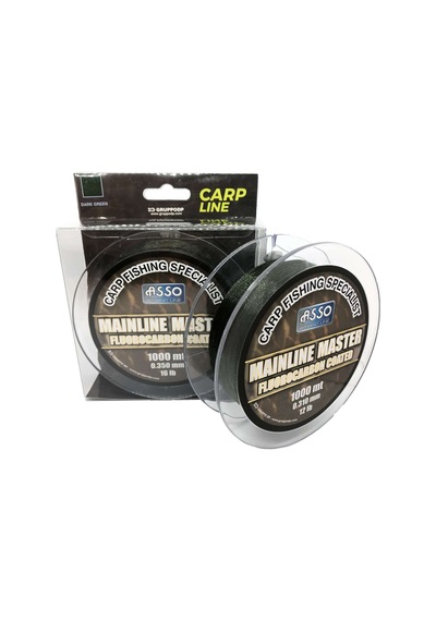 Asso Mainline Master Carp Fc Coated 1000mt Carp Line Dark Green