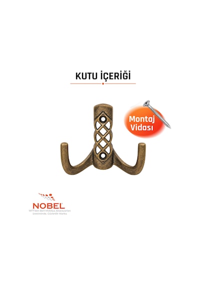 Karatay Askı, Metal Vestiyer Askısı, 50 Gr, Dolap Ve Duvar Askılığı, Anti K Sari Vidalı