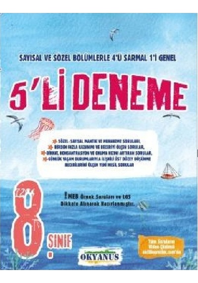 8. Sınıf Okyanus 5'li Deneme + Ankara Güçlendiren 32 Haftalık Kazanım Denemeleri Set 2024 Lgs