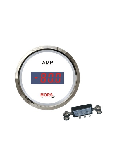 Mors Dijital Ampermetre 12-24 Volt Beyaz ( Şönt Dahildir ) Beyaz