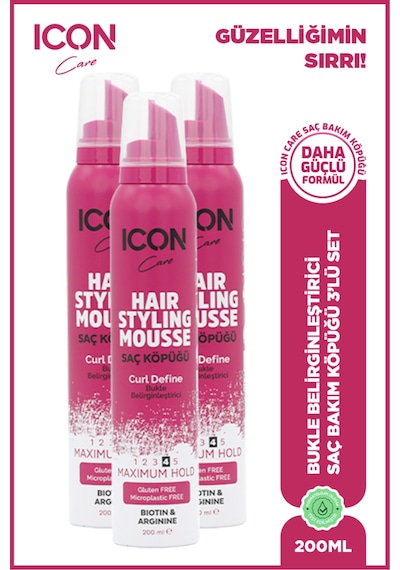 Saç Şekillendirici Köpük Curl Defıne 3'lü Set