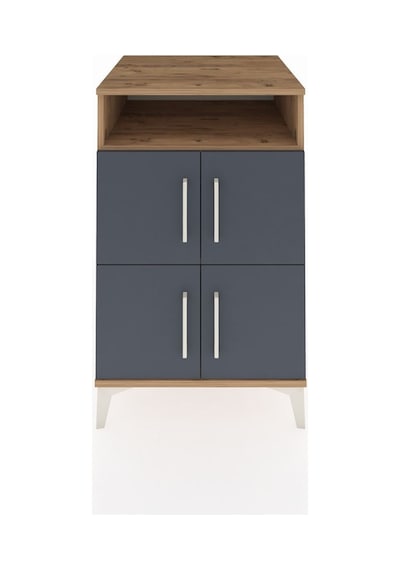 Kronos Komodin 2 Raflı 4 Kapaklı 60x59x96 Çam-antrasit Atlas Çam