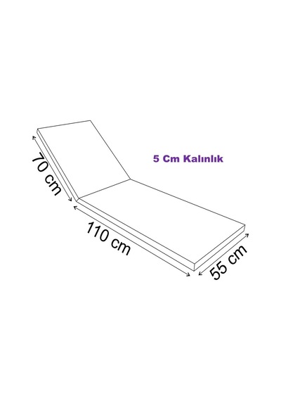 Şezlong Minderi 185 55 5 Cm Krem Su Geçirmez İmpertex Kumaş