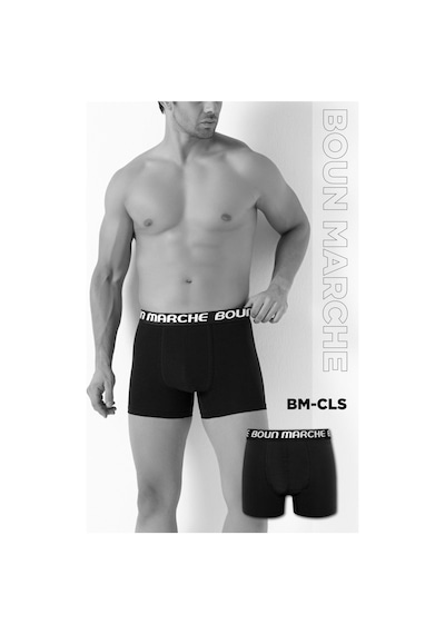 Boun Marche Erkek Boxer Likralı Premıum 6'lı Kutu Paul Siyah