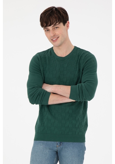 U.S. Polo Assn. Erkek Slim Fit Bisiklet Yaka Koyu Yeşil Basic Kazak 50288882-VR079 U.S. Polo Assn. Erkek Slim Fit Bisiklet Yaka Koyu Yeşil Basic Kazak 50288882-VR079