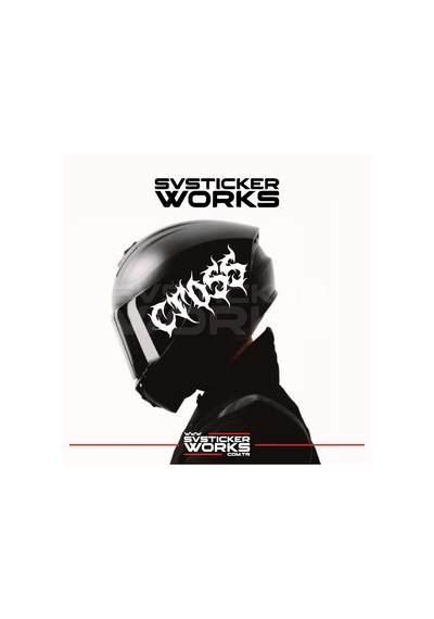 Cross Yazılı Kask Sticker Tüm Kasklar Uyumlu Tek Yön 1 Adet Beyaz