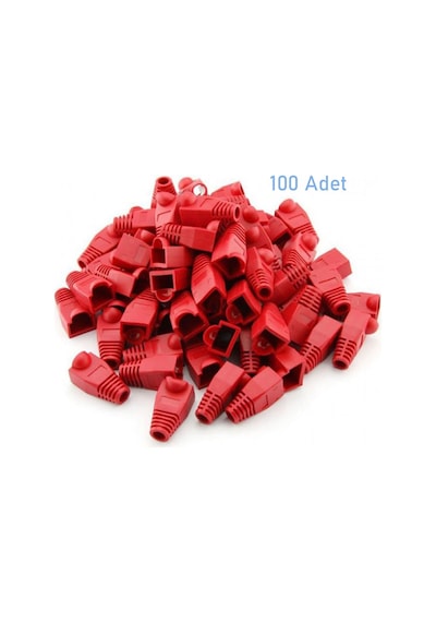 Rj45 Konnektör İçin Koruyucu Plastik Kılıf Rj 45 Cover Kırmızı 100 Adet