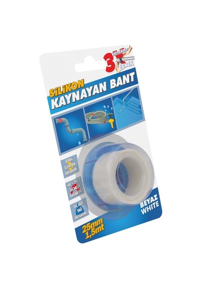 Silikon Kaynayan Çok amaçlı Bant Boru patlak ve Tamir Bandı Şeffaf 25mmx1,5Mt