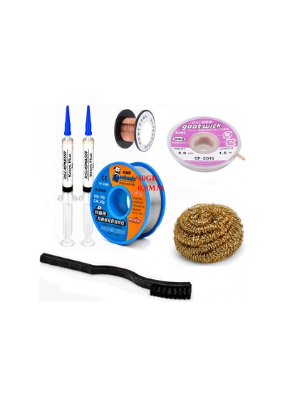 Lehim Seti 0,8 Mm 40 Gr Lehim Teli Flux Cp-2015 Lehim Emme Ve Yol Çekme Teli Temizleme Set St478