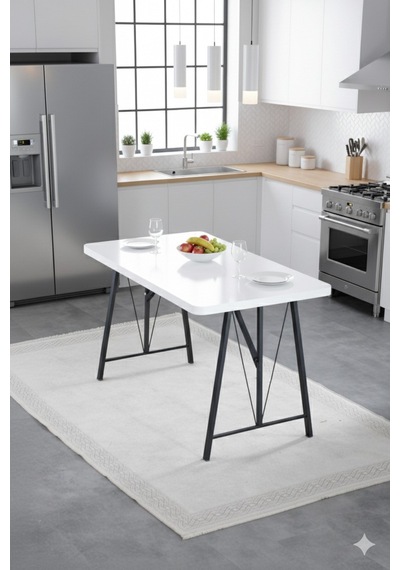 Elfin 70x110 Beyaz Sabit, 2 Sandalye 1 Bench, Masa Sandalye Takımı, Mutfak Masası Takımı - Krem Elfin 70x110 Beyaz Sabit, 2 Sandalye 1 Bench, Masa Sandalye Takımı, Mutfak Masası Takımı - Krem