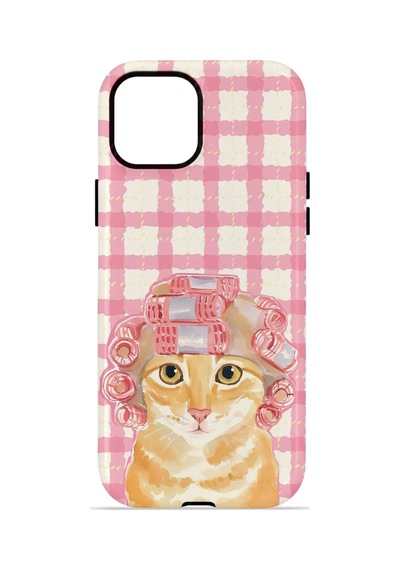 Apple iPhone Uyumlu 13 Vorian Çift Katmanlı Magsafe Kılıf Pink Picnic Cat