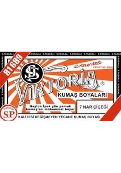 7 Nar Çiçeği Renk Kumaş Boyası Viktoria
