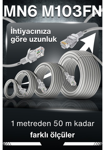 Mn6 M103fn 30 Metre Ethernet Kablo/utp/gigabit Destekli/30 Metre Cat6 Kablo/iç Mekan Uyumlu