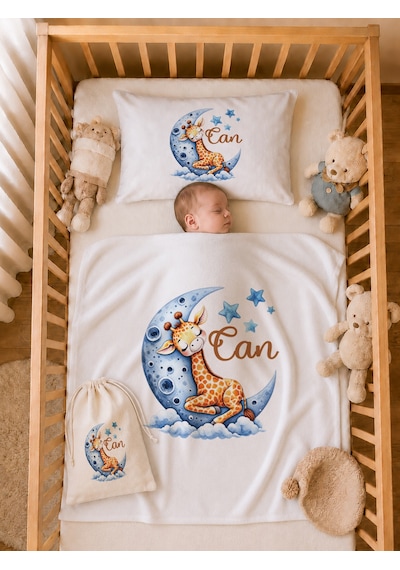Pia Baby İsme Özel Erkek Bebek %100 Pamuk Hastane Çıkışı Tulum Şapka Eldiven Kıyafet Keseli Hediye Seti 1038tybk0x Krem