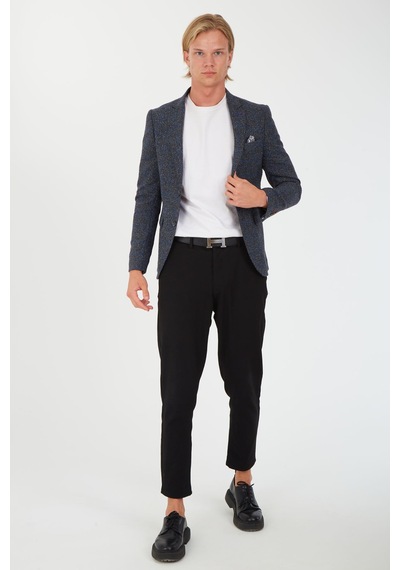 Sposo 5135 Dar Kalıp Kareli Koyu Gri Erkek Blazer Ceket Koyu Gri