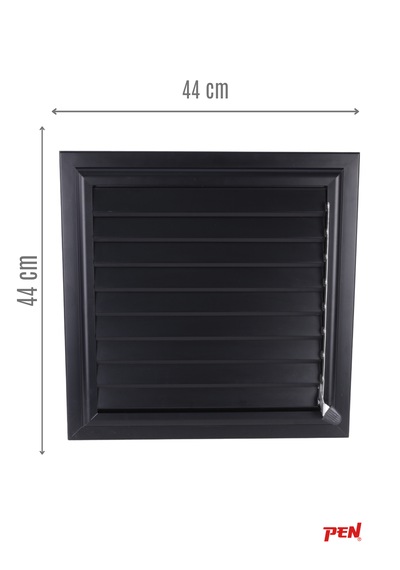 Pen Alüminyum Banyo Wc Havalandırma Menfezi 44x44 Mat Siyah