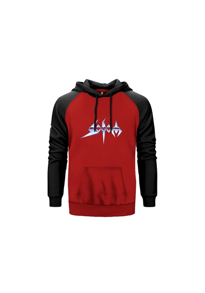 Sodom Logo Kırmızı Renk Reglan Kol Sweatshirt