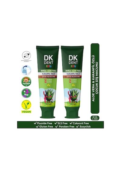 Dkdent Karanfil Özlü Çocuk Diş Macunu 50 Ml X 2 Adet Çürük Önleyici